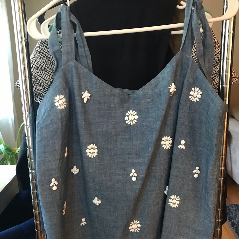 Embellished Jean Tank